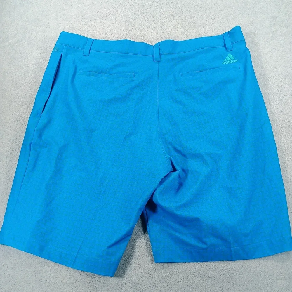 Adidas Mens Golf Shorts Blue 34 Geometric Pattern Performance Stretch